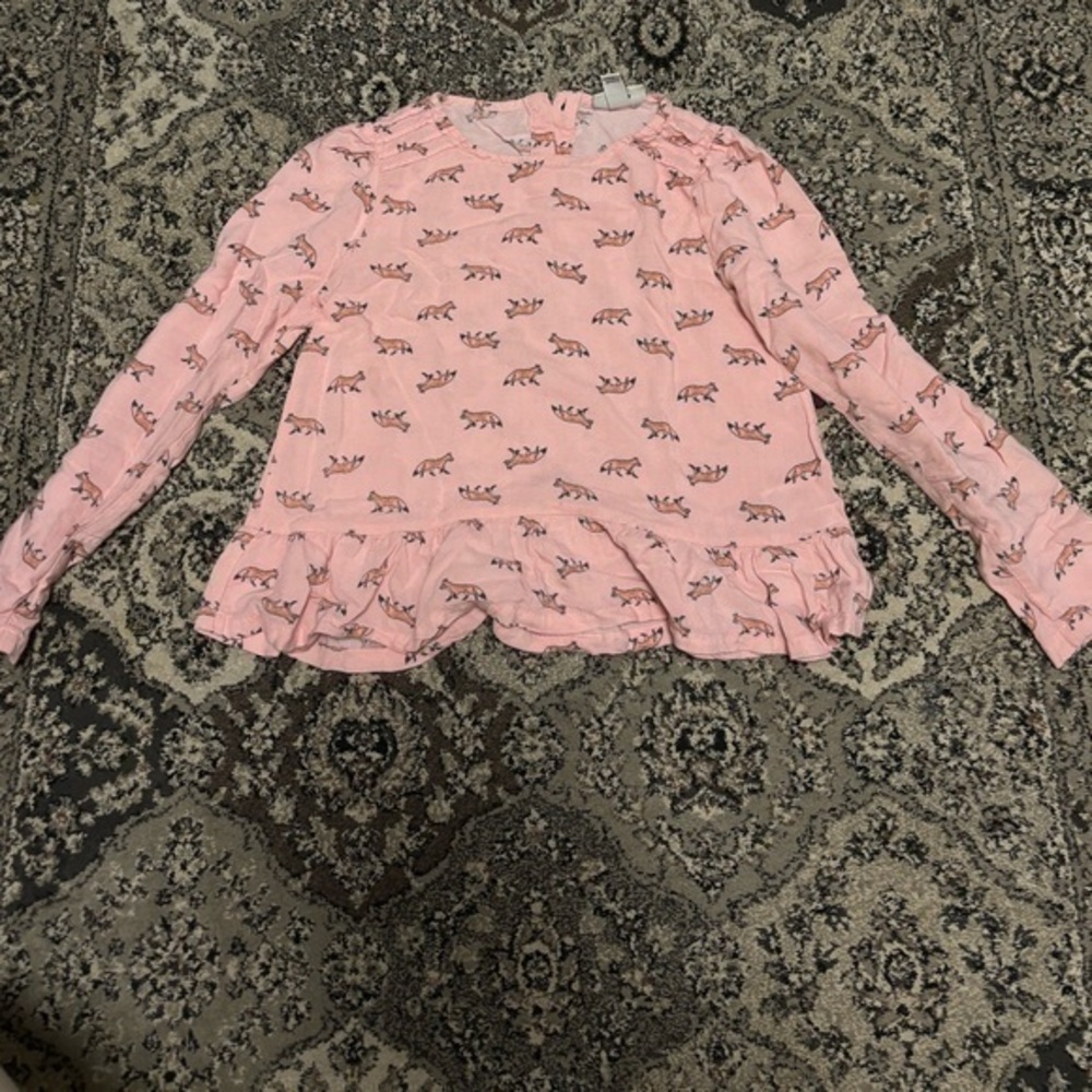 Cherokee fox print pink long sleeve top
